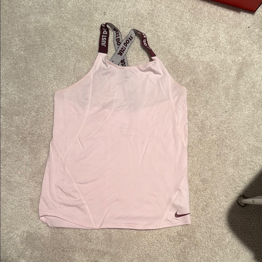 Nike Light Pink Tank Top with Maroon Straps